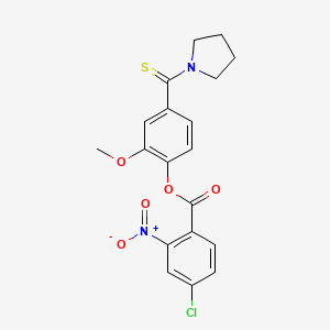 molecular formula C19H17ClN2O5S B3701608 2-methoxy-4-(1-pyrrolidinylcarbonothioyl)phenyl 4-chloro-2-nitrobenzoate 