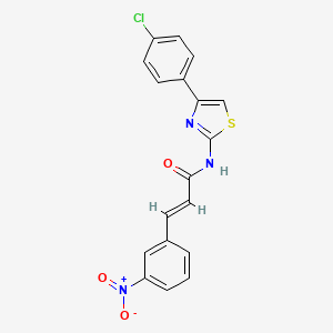 (2E)-N-[4-(4-chlorophenyl)-1,3-thiazol-2-yl]-3-(3-nitrophenyl)prop-2-enamide