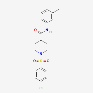 molecular formula C19H21ClN2O3S B3701634 1-[(4-chlorophenyl)sulfonyl]-N-(3-methylphenyl)-4-piperidinecarboxamide 