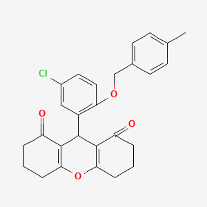 molecular formula C27H25ClO4 B3701640 9-{5-chloro-2-[(4-methylbenzyl)oxy]phenyl}-3,4,5,6,7,9-hexahydro-1H-xanthene-1,8(2H)-dione 