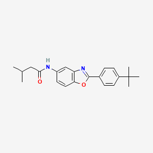 N-[2-(4-tert-butylphenyl)-1,3-benzoxazol-5-yl]-3-methylbutanamide