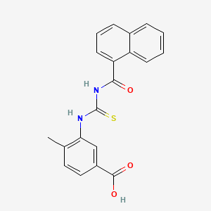 molecular formula C20H16N2O3S B3701662 4-methyl-3-{[(1-naphthoylamino)carbonothioyl]amino}benzoic acid 