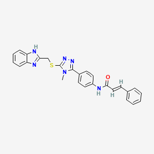 (E)-N-[4-[5-(1H-benzimidazol-2-ylmethylsulfanyl)-4-methyl-1,2,4-triazol-3-yl]phenyl]-3-phenylprop-2-enamide