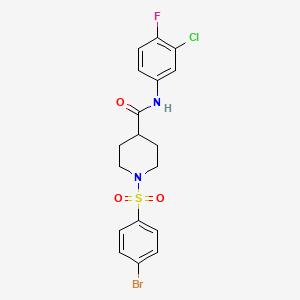 1-[(4-bromophenyl)sulfonyl]-N-(3-chloro-4-fluorophenyl)piperidine-4-carboxamide