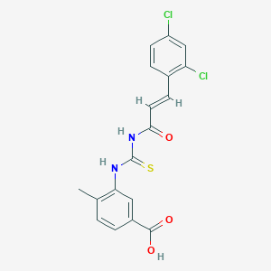 molecular formula C18H14Cl2N2O3S B3701757 3-({[(2E)-3-(2,4-dichlorophenyl)prop-2-enoyl]carbamothioyl}amino)-4-methylbenzoic acid 