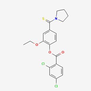 molecular formula C20H19Cl2NO3S B3701765 [2-Ethoxy-4-(pyrrolidine-1-carbothioyl)phenyl] 2,4-dichlorobenzoate 