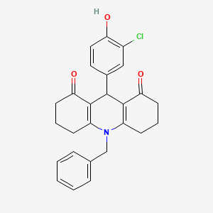 10-benzyl-9-(3-chloro-4-hydroxyphenyl)-3,4,6,7,9,10-hexahydroacridine-1,8(2H,5H)-dione