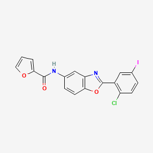 N-[2-(2-chloro-5-iodophenyl)-1,3-benzoxazol-5-yl]furan-2-carboxamide