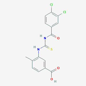 molecular formula C16H12Cl2N2O3S B3701791 3-({[(3,4-dichlorobenzoyl)amino]carbonothioyl}amino)-4-methylbenzoic acid 