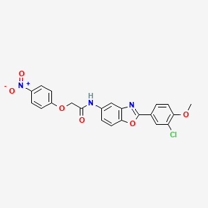 N-[2-(3-chloro-4-methoxyphenyl)-1,3-benzoxazol-5-yl]-2-(4-nitrophenoxy)acetamide