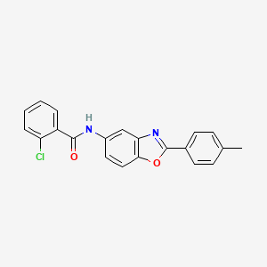 molecular formula C21H15ClN2O2 B3701839 2-chloro-N-[2-(4-methylphenyl)-1,3-benzoxazol-5-yl]benzamide 