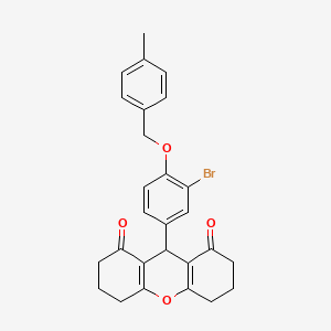 molecular formula C27H25BrO4 B3701851 9-{3-bromo-4-[(4-methylbenzyl)oxy]phenyl}-3,4,5,6,7,9-hexahydro-1H-xanthene-1,8(2H)-dione 