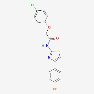 molecular formula C17H12BrClN2O2S B3701862 N-[4-(4-bromophenyl)-1,3-thiazol-2-yl]-2-(4-chlorophenoxy)acetamide 