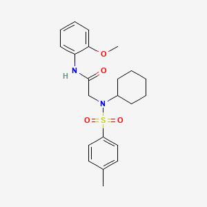 molecular formula C22H28N2O4S B3701884 N~2~-cyclohexyl-N-(2-methoxyphenyl)-N~2~-[(4-methylphenyl)sulfonyl]glycinamide 