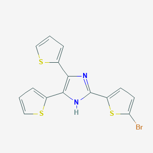 molecular formula C15H9BrN2S3 B3701908 2-(5-Bromothiophen-2-YL)-4,5-bis(thiophen-2-YL)-1H-imidazole 