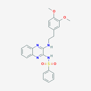 N-[3-[2-(3,4-dimethoxyphenyl)ethylamino]quinoxalin-2-yl]benzenesulfonamide