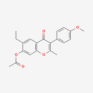 molecular formula C21H20O5 B3701926 [6-Ethyl-3-(4-methoxyphenyl)-2-methyl-4-oxochromen-7-yl] acetate 