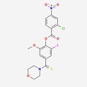 [2-Iodo-6-methoxy-4-(morpholine-4-carbothioyl)phenyl] 2-chloro-4-nitrobenzoate