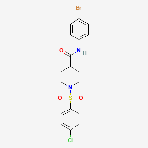 N-(4-bromophenyl)-1-(4-chlorophenyl)sulfonylpiperidine-4-carboxamide