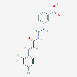 molecular formula C17H12Cl2N2O3S B3701955 3-({[(2E)-3-(2,4-dichlorophenyl)prop-2-enoyl]carbamothioyl}amino)benzoic acid 