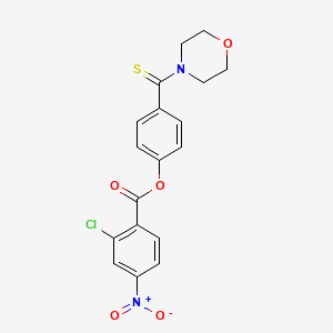 molecular formula C18H15ClN2O5S B3701965 4-(4-morpholinylcarbonothioyl)phenyl 2-chloro-4-nitrobenzoate 