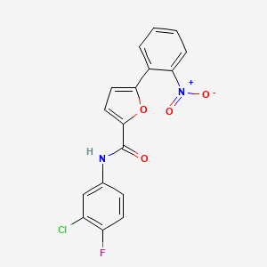 molecular formula C17H10ClFN2O4 B3701971 N-(3-chloro-4-fluorophenyl)-5-(2-nitrophenyl)furan-2-carboxamide 