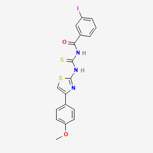 molecular formula C18H14IN3O2S2 B3701979 3-iodo-N-{[4-(4-methoxyphenyl)-1,3-thiazol-2-yl]carbamothioyl}benzamide 