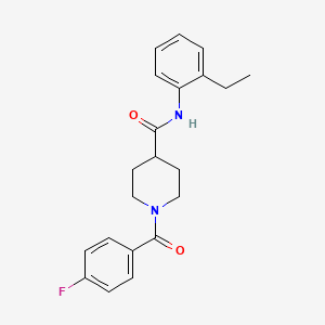 molecular formula C21H23FN2O2 B3702011 N-(2-ethylphenyl)-1-(4-fluorobenzoyl)piperidine-4-carboxamide 