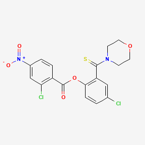 molecular formula C18H14Cl2N2O5S B3702012 [4-Chloro-2-(morpholine-4-carbothioyl)phenyl] 2-chloro-4-nitrobenzoate 