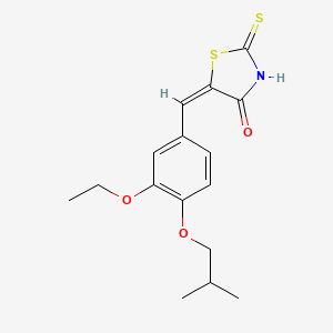 (5E)-5-[[3-ethoxy-4-(2-methylpropoxy)phenyl]methylidene]-2-sulfanylidene-1,3-thiazolidin-4-one