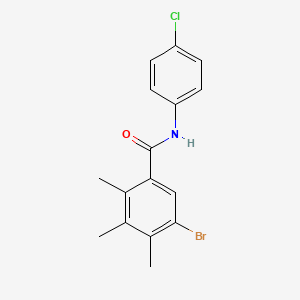 molecular formula C16H15BrClNO B3702035 5-bromo-N-(4-chlorophenyl)-2,3,4-trimethylbenzamide 