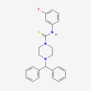 4-(diphenylmethyl)-N-(3-fluorophenyl)piperazine-1-carbothioamide