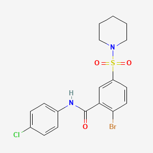 2-bromo-N-(4-chlorophenyl)-5-(1-piperidinylsulfonyl)benzamide