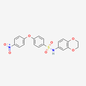 N-(2,3-Dihydro-1,4-benzodioxin-6-YL)-4-(4-nitrophenoxy)benzene-1-sulfonamide