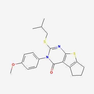 molecular formula C20H22N2O2S2 B3702054 2-(isobutylthio)-3-(4-methoxyphenyl)-3,5,6,7-tetrahydro-4H-cyclopenta[4,5]thieno[2,3-d]pyrimidin-4-one 