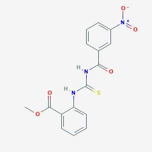 molecular formula C16H13N3O5S B3702058 Methyl 2-[(3-nitrobenzoyl)carbamothioylamino]benzoate 