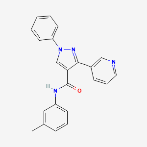 molecular formula C22H18N4O B3702102 N-(3-methylphenyl)-1-phenyl-3-(3-pyridinyl)-1H-pyrazole-4-carboxamide 