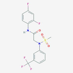 molecular formula C16H13F5N2O3S B3702104 N~1~-(2,4-difluorophenyl)-N~2~-(methylsulfonyl)-N~2~-[3-(trifluoromethyl)phenyl]glycinamide 