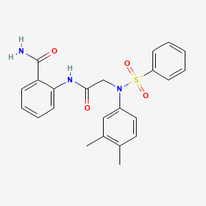 molecular formula C23H23N3O4S B3702112 2-{[N-(3,4-dimethylphenyl)-N-(phenylsulfonyl)glycyl]amino}benzamide CAS No. 591723-24-9