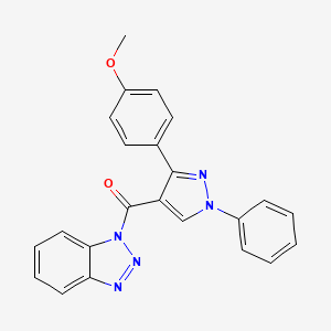 molecular formula C23H17N5O2 B3702120 1-{[3-(4-methoxyphenyl)-1-phenyl-1H-pyrazol-4-yl]carbonyl}-1H-1,2,3-benzotriazole 