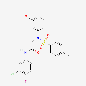 molecular formula C22H20ClFN2O4S B3702124 N~1~-(3-chloro-4-fluorophenyl)-N~2~-(3-methoxyphenyl)-N~2~-[(4-methylphenyl)sulfonyl]glycinamide 