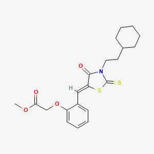 methyl (2-{[3-(2-cyclohexylethyl)-4-oxo-2-thioxo-1,3-thiazolidin-5-ylidene]methyl}phenoxy)acetate