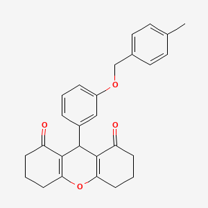 molecular formula C27H26O4 B3702138 9-{3-[(4-methylbenzyl)oxy]phenyl}-3,4,5,6,7,9-hexahydro-1H-xanthene-1,8(2H)-dione 