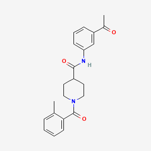 molecular formula C22H24N2O3 B3702155 N-(3-acetylphenyl)-1-(2-methylbenzoyl)piperidine-4-carboxamide 