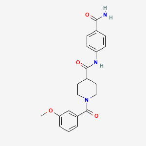 N-[4-(aminocarbonyl)phenyl]-1-(3-methoxybenzoyl)-4-piperidinecarboxamide