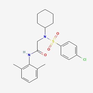 molecular formula C22H27ClN2O3S B3702173 2-[(4-chlorophenyl)sulfonyl-cyclohexylamino]-N-(2,6-dimethylphenyl)acetamide 