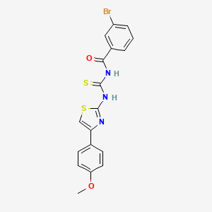 molecular formula C18H14BrN3O2S2 B3702179 3-bromo-N-{[4-(4-methoxyphenyl)-1,3-thiazol-2-yl]carbamothioyl}benzamide CAS No. 433690-63-2