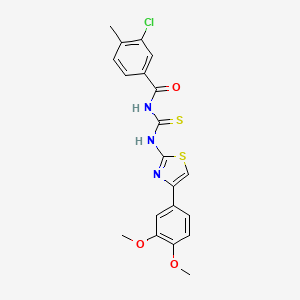 molecular formula C20H18ClN3O3S2 B3702190 3-chloro-N-{[4-(3,4-dimethoxyphenyl)-1,3-thiazol-2-yl]carbamothioyl}-4-methylbenzamide 