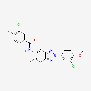 molecular formula C22H18Cl2N4O2 B3702194 3-chloro-N-[2-(3-chloro-4-methoxyphenyl)-6-methyl-2H-benzotriazol-5-yl]-4-methylbenzamide 