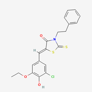 5-(3-chloro-5-ethoxy-4-hydroxybenzylidene)-3-(2-phenylethyl)-2-thioxo-1,3-thiazolidin-4-one